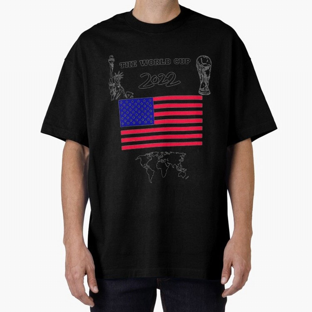 T-shirt for World cup, USA Oversized T-Shirt Spotlight Match Day Hype around FIFA World Cup 2026 Group Stage, Cristiano Ronaldo, Haaland and CR7, England and Germany, Football Passion, Legendary Performances, Festival Vibes and Supporter Community;