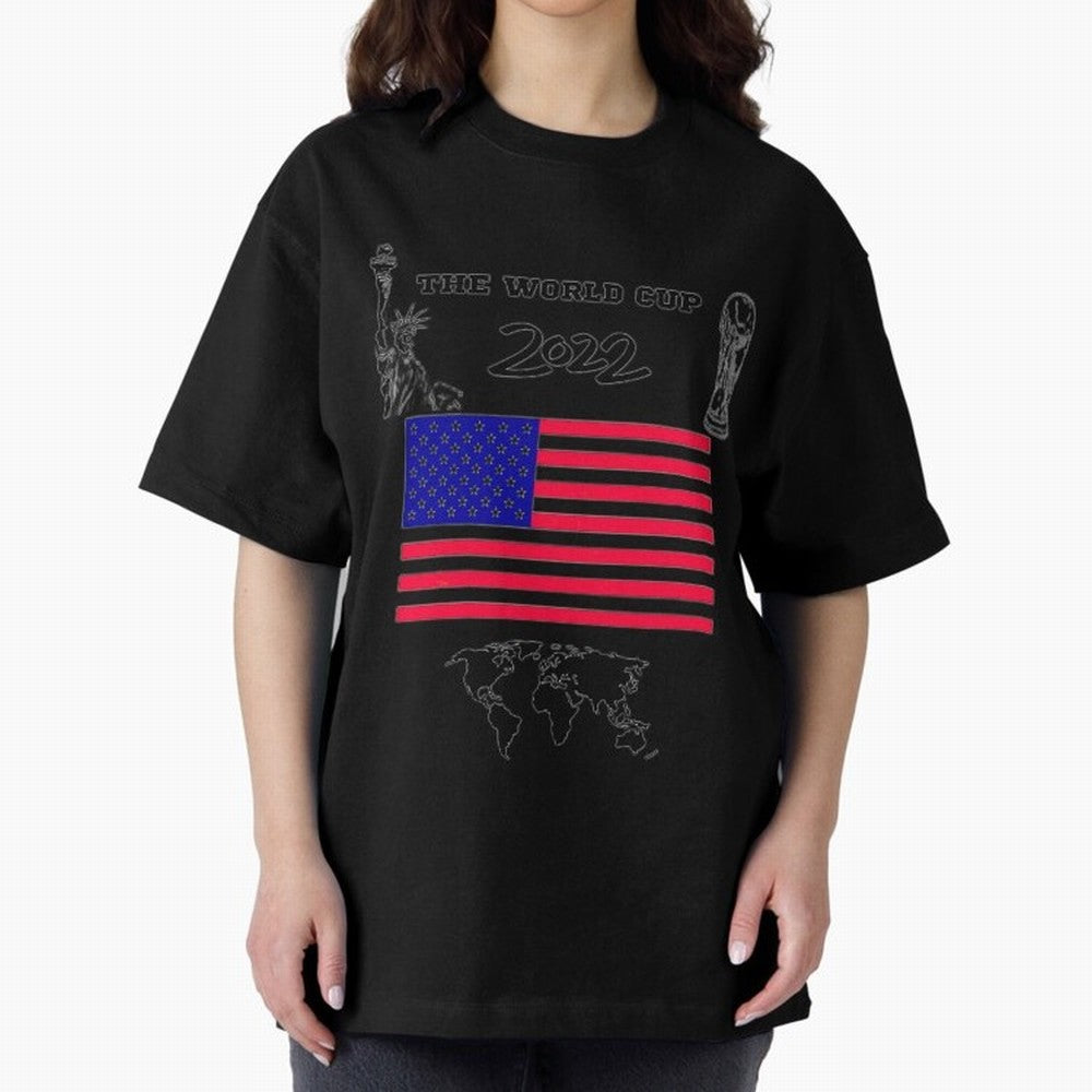 T-shirt for World cup, USA Oversized T-Shirt Spotlight Match Day Hype around FIFA World Cup 2026 Group Stage, Cristiano Ronaldo, Haaland and CR7, England and Germany, Football Passion, Legendary Performances, Festival Vibes and Supporter Community;