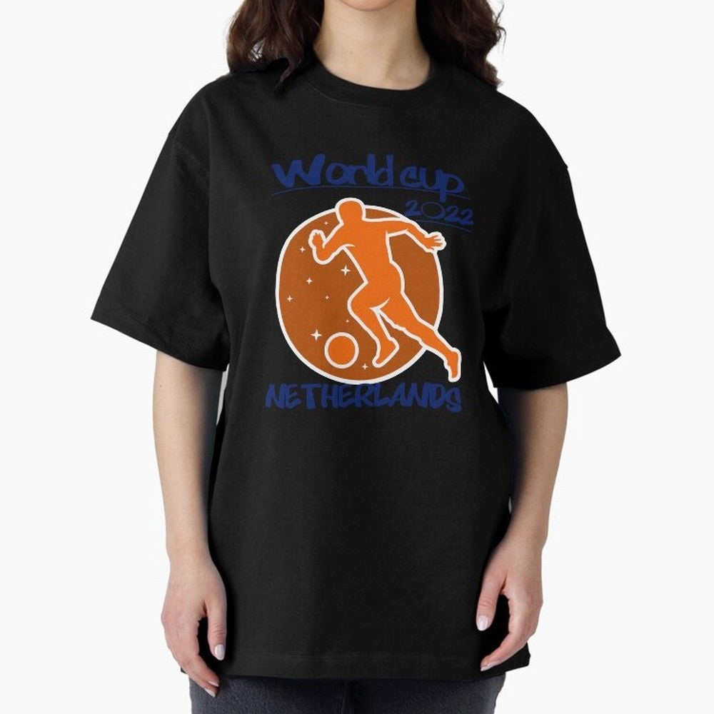 Netherlands World Cup 2022 Oversized T-Shirt Bring a Vintage Feel to the FIFA World Cup 2026 USA Canada Mexico Journey through Mbappe Highlights, Brazil, Portugal and Argentina Pride, Supporter Pride, Iconic Celebrations, Legendary Names and Global