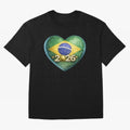 Brazil 2026 World Football Heart Flag Designs Oversized T-Shirt Show Your Stadium Side during Match Day Hype around FIFA World Cup 2026 USA Canada Mexico, Messi and Cristiano Ronaldo, Brazil, Football Festival Excitement, Trophy Ambitions, Country