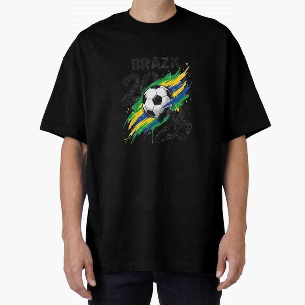 Brazil Soccer 2026 Fan Shirt ¨C Brazil Football Supporter Oversized T-Shirt Celebrate the Magic of FIFA World Cup 2026 Spirit, Built around Portugal, Spain and Germany, Haaland, Football History, Final Match Energy, Crowd Noise and Once in a