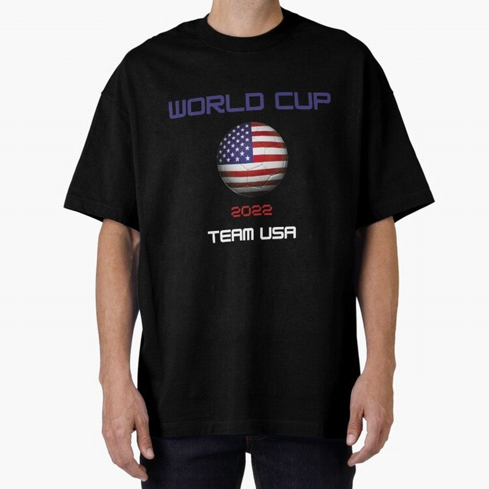 World cup 2022 Team USA Oversized T-Shirt Show Passion for the Stars of the FIFA World Cup 2026 Group Stage Journey through Messi Highlights, England and Germany Pride, Stadium Chants, National Pride, Trophy Dreams and Unforgettable Football