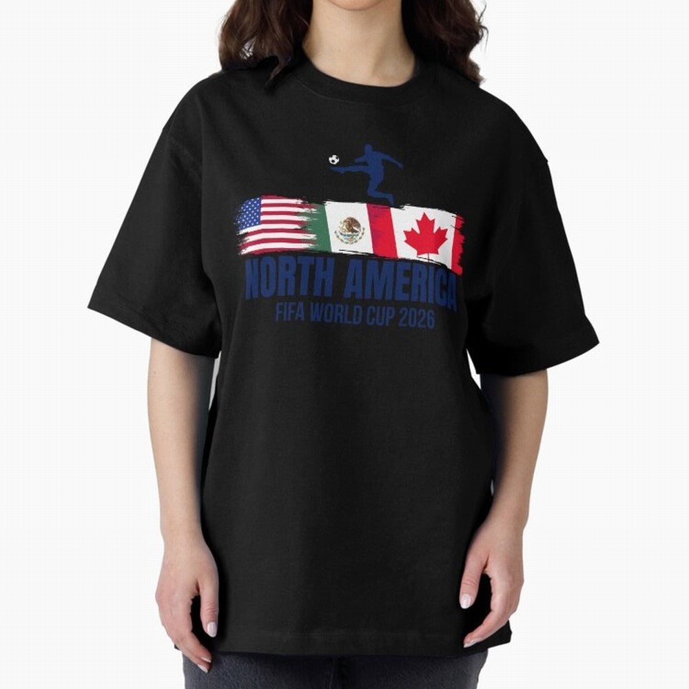 2026 North America Soccer World Tour - USA Mexico Canada Oversized T-Shirt Support Your Favorite Stars during Match Day Hype around FIFA World Cup 2026 Group Stage, Messi, France and Portugal, Champion Mindset, Group Stage Buzz, Knockout Tension