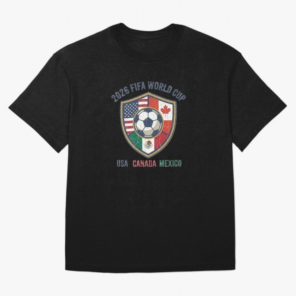 North America United Soccer 2026 Vintage Crest Oversized T-Shirt Bring International Match Energy to Match Day Hype around FIFA World Cup 2026 USA Canada Mexico, Mbappe, France and Portugal, Fan Favorite Moments, National Team Passion, Big Match