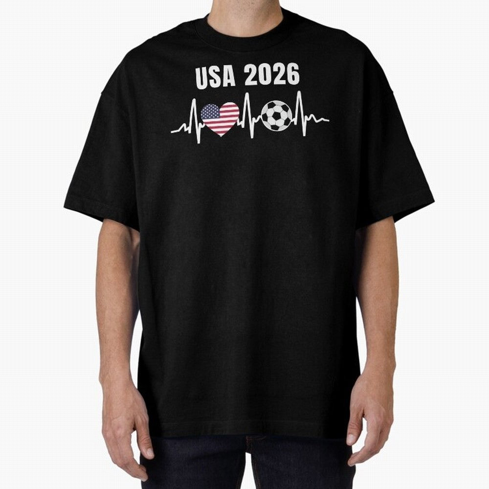 Soccer USA 2026 American Flag America World Cup Fan Gift Oversized T-Shirt Capture FIFA World Cup 2026 for Fans of Messi and Argentina and Brazil, Bringing Football Festival Excitement, Trophy Ambitions, Country Rivalries and Star Player Buzz;