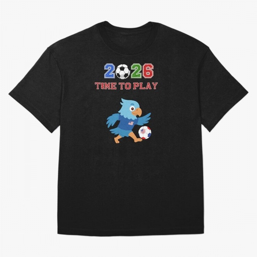 USA Soccer Eagle Mascot 2026 Time To Play Football Oversized T-Shirt Live for the Drama of Match Day Hype around FIFA World Cup 2026, Messi, England and Germany, Football Festival Excitement, Trophy Ambitions, Country Rivalries and Star Player