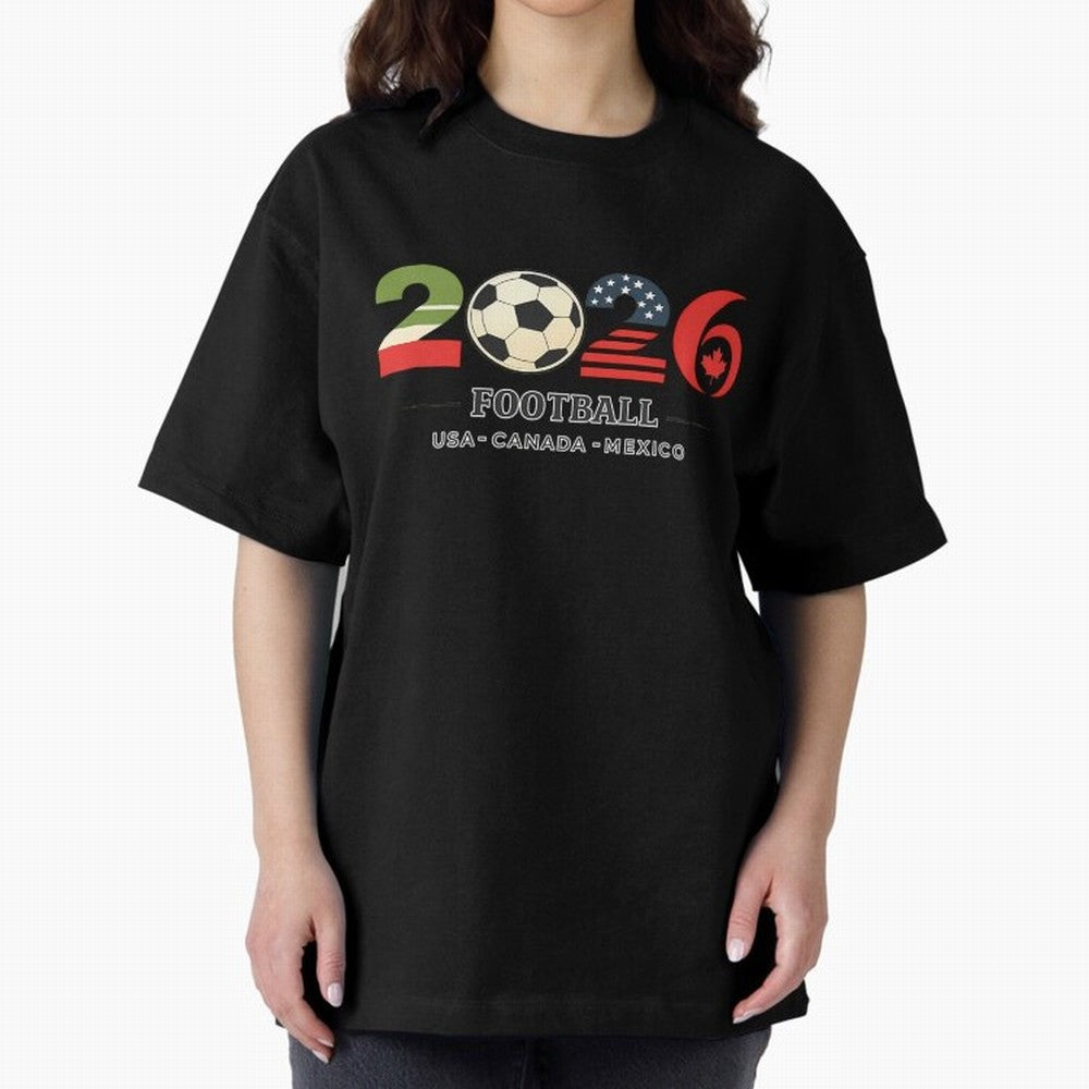 Football 2026 Usa Canada Mexico Oversized T-Shirt Relive FIFA World Cup 2026 for Fans of Cristiano Ronaldo, Haaland and CR7 and Argentina, Bringing Game Day Rituals, Football Legends, Country Pride and the Road to the Final; Perfect for Supporters