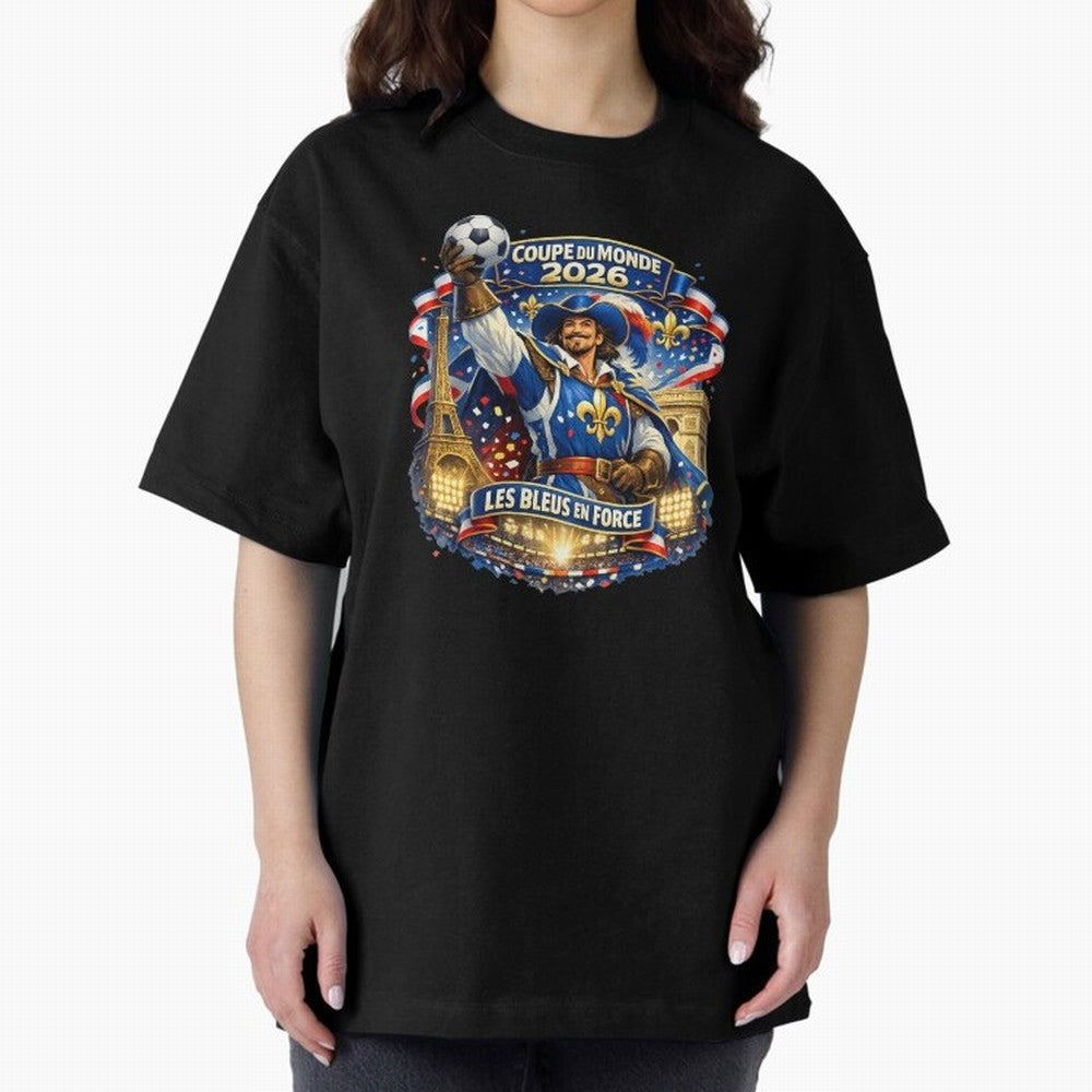 France World Cup 2026 Supporter Oversized T-Shirt Show Up for the Glory of Global Football Passion for FIFA World Cup 2026 Group Stage, Filled with Messi, Neymar and Mbappe, Brazil, Portugal and Argentina, Soccer Culture, Superstar Moments,