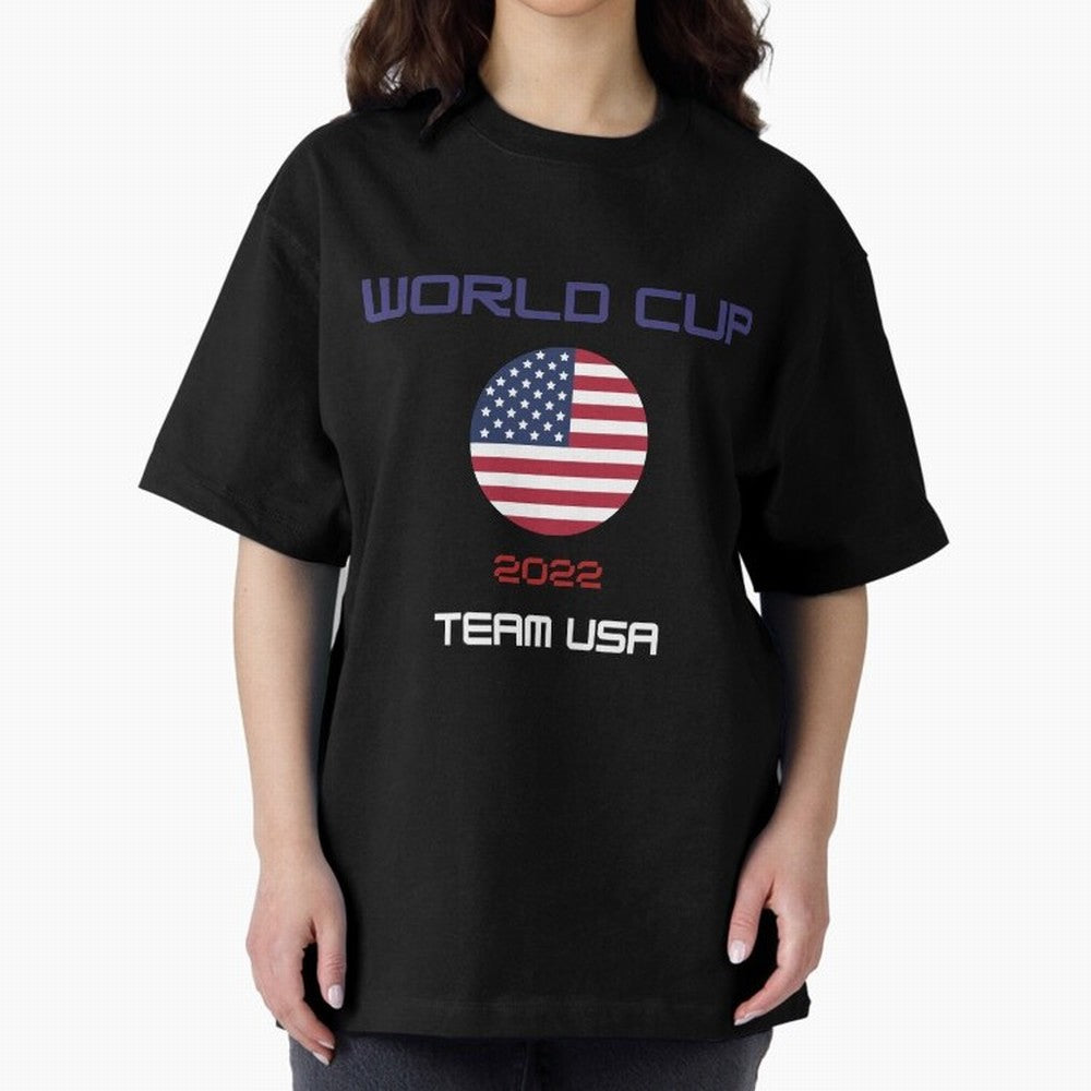 World cup 2022 Team USA Oversized T-Shirt Support Iconic Players in FIFA World Cup 2026 Group Stage Celebrating Mbappe and Neymar, Argentina, France and Brazil Energy, Goal Celebration Energy, Supporter Heritage, Football Icons and Worldwide