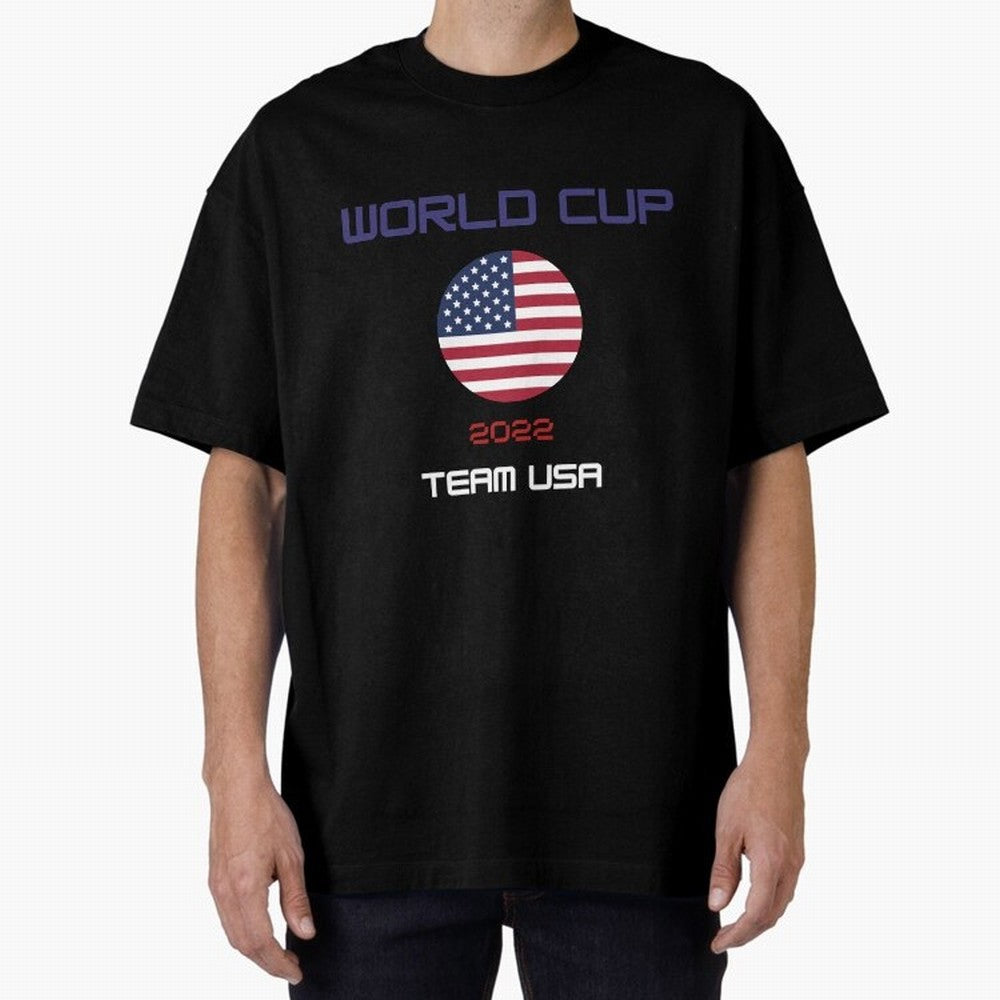 World cup 2022 Team USA Oversized T-Shirt Support Iconic Players in FIFA World Cup 2026 Group Stage Celebrating Mbappe and Neymar, Argentina, France and Brazil Energy, Goal Celebration Energy, Supporter Heritage, Football Icons and Worldwide