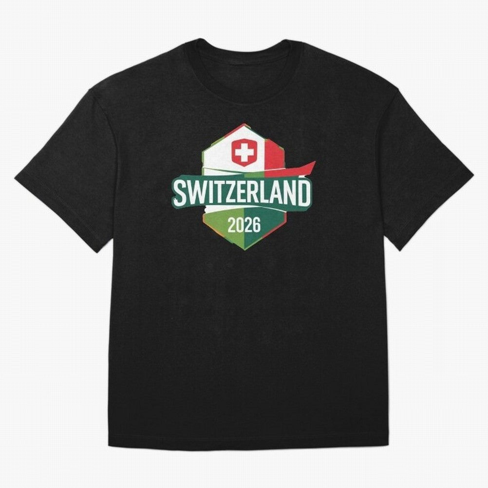 Switzerland WC2026 Oversized T-Shirt Fuel the Hype around Match Day Hype around FIFA World Cup 2026 Group Stage, Haaland and Mbappe, Brazil, Retro Football Energy, Iconic Rivalries, Trophy Chase Drama and Stadium Atmosphere; Perfect for Fans,