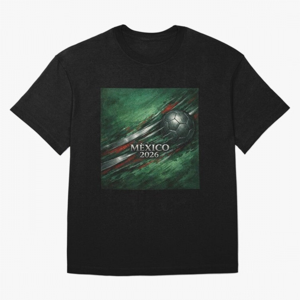 Mexico 2026 Football with Metallic Silver Line Oversized T-Shirt Bring Champion Energy into FIFA World Cup 2026 Group Stage Spirit, Centered on Netherlands, Mbappe, Classic Soccer Heritage, Championship Pressure, Fan Loyalty and International