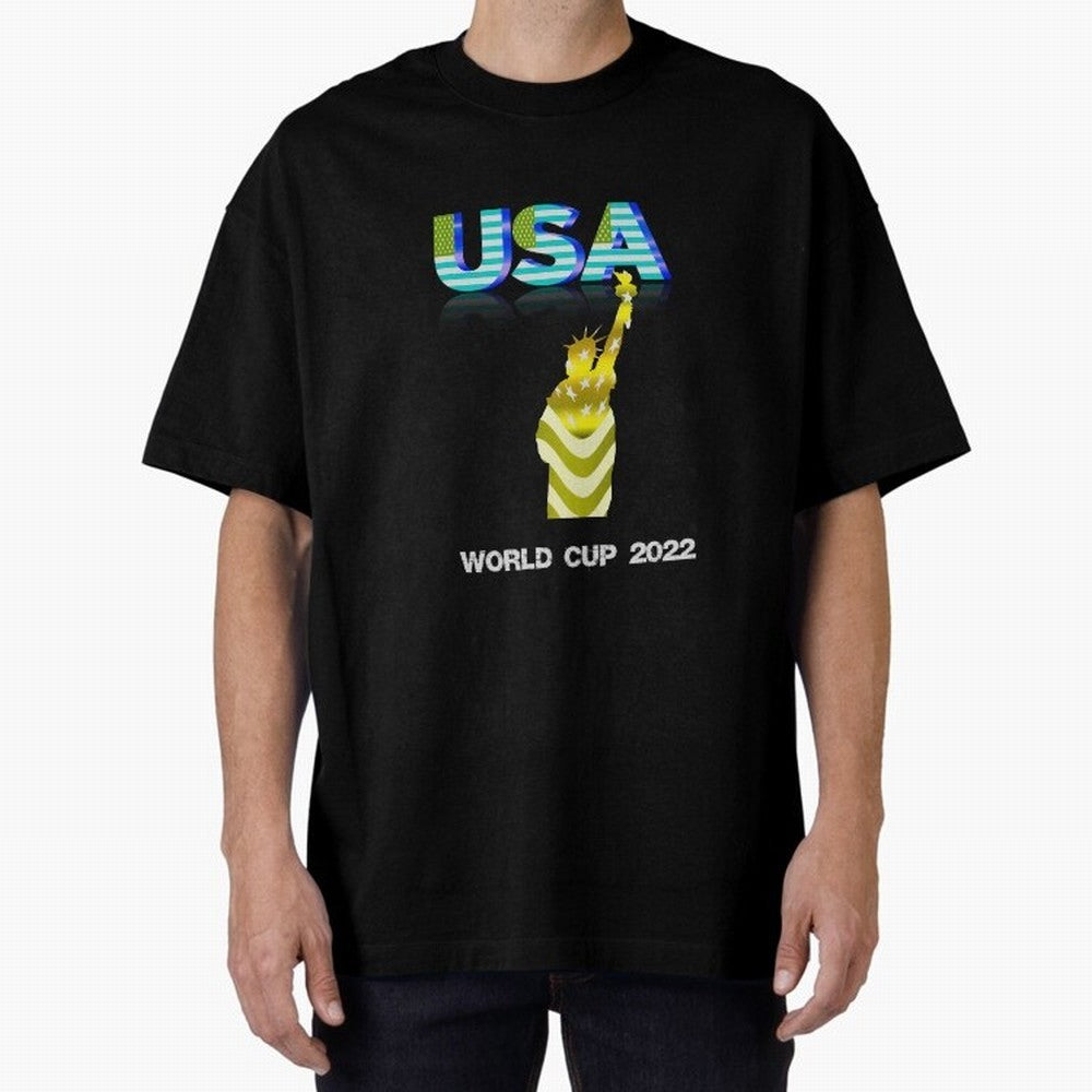 USA World Cup 2022 Oversized T-Shirt Support Iconic Players in Match Day Hype around FIFA World Cup 2026, Haaland, Portugal, Football Festival Excitement, Trophy Ambitions, Country Rivalries and Star Player Buzz; Perfect for People Who Love