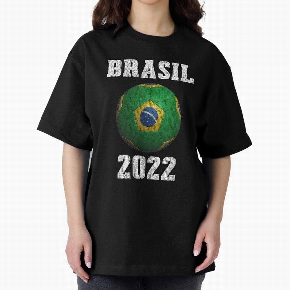 Brasil Flag Soccer Jersey Football Graphic Design T-Shirt Oversized T-Shirt Follow the Final Road of Match Day Hype around FIFA World Cup 2026 USA Canada Mexico, Messi, Neymar and Mbappe, England, France and Netherlands, Global Supporter Spirit,