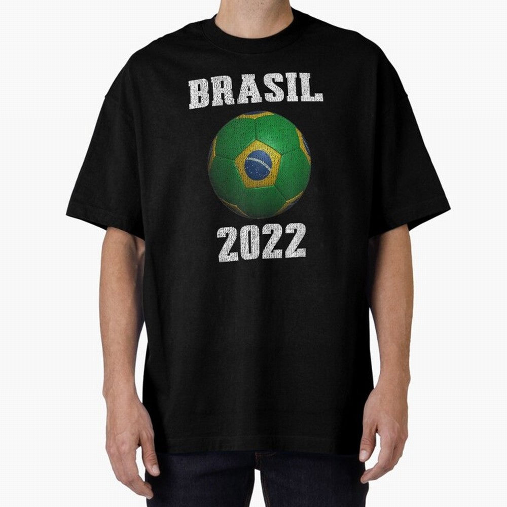 Brasil Flag Soccer Jersey Football Graphic Design T-Shirt Oversized T-Shirt Follow the Final Road of Match Day Hype around FIFA World Cup 2026 USA Canada Mexico, Messi, Neymar and Mbappe, England, France and Netherlands, Global Supporter Spirit,