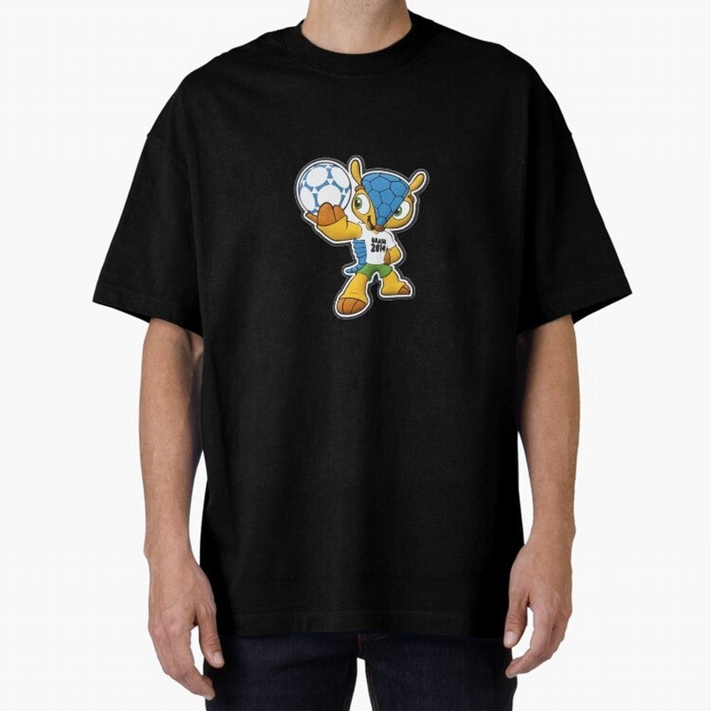 Brazil 14 Oversized T-Shirt Show Match Day Excitement for FIFA World Cup 2026 Centered on Messi and Cristiano Ronaldo, France and Portugal Energy, Sports Nostalgia, International Competition, Famous Players and Unforgettable Victories; Perfect for