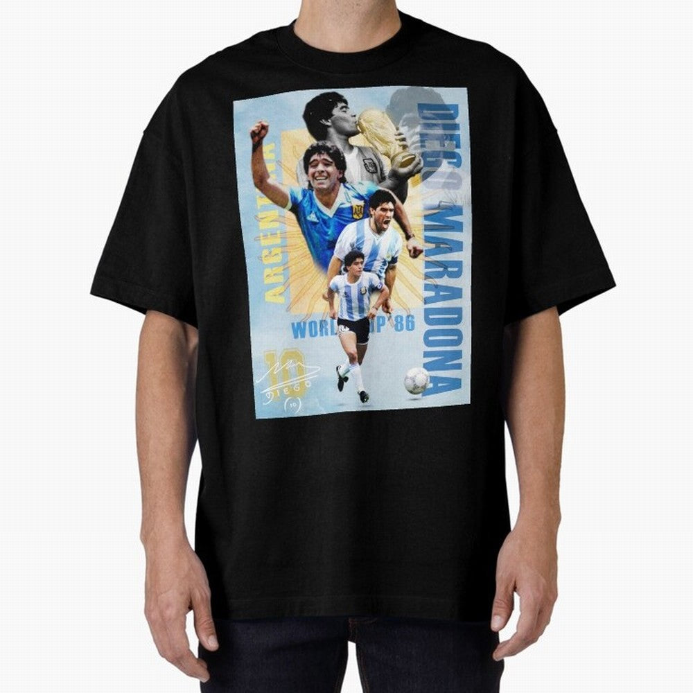 Diego Maradona Argentina Poster - Iconic World Cup Legend Art Print Oversized T-Shirt Remember the FIFA World Cup 2026 Journey through CR7 Highlights, France Pride, Football Festival Excitement, Trophy Ambitions, Country Rivalries and Star Player