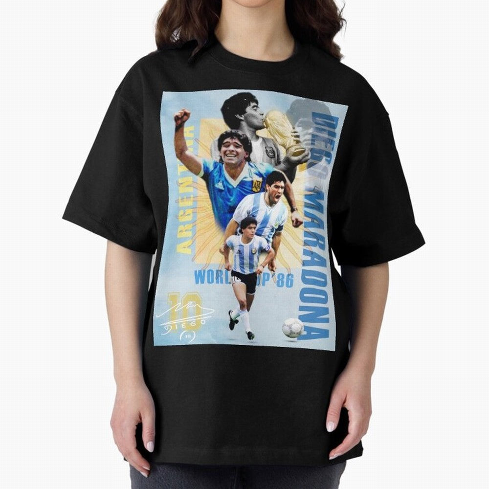 Diego Maradona Argentina Poster - Iconic World Cup Legend Art Print Oversized T-Shirt Remember the FIFA World Cup 2026 Journey through CR7 Highlights, France Pride, Football Festival Excitement, Trophy Ambitions, Country Rivalries and Star Player
