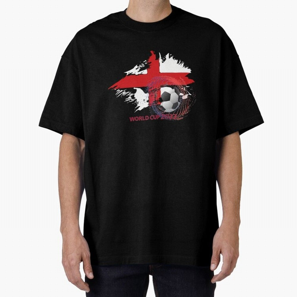 England World Cup 2022 Oversized T-Shirt Bring a Champion Mindset to FIFA World Cup 2026 Group Stage for Fans of Cristiano Ronaldo and Brazil, Portugal and Argentina, Bringing Football Festival Excitement, Trophy Ambitions, Country Rivalries and