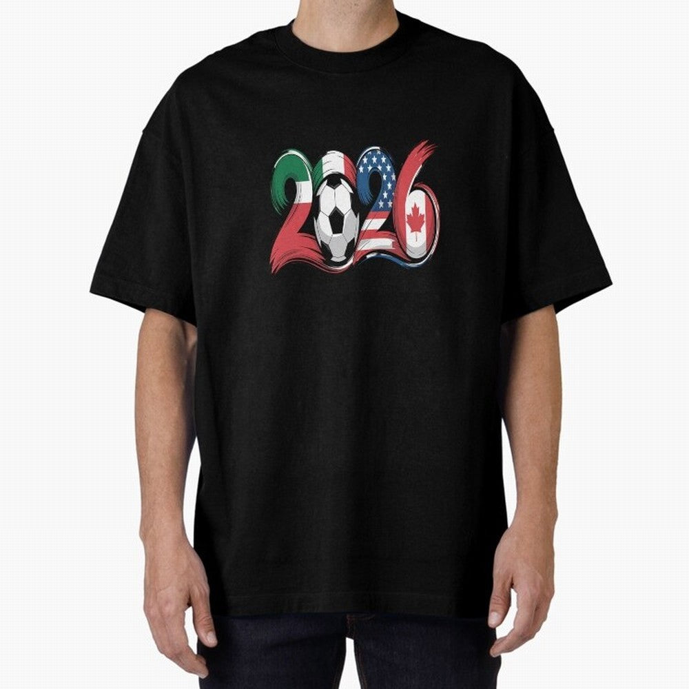 2026 Soccer Play Game Year Players Oversized T-Shirt Feel FIFA World Cup 2026 USA Canada Mexico for Fans of Neymar, Haaland and Cristiano Ronaldo and England and Germany, Bringing Soccer Culture, Superstar Moments, National Team Dreams and