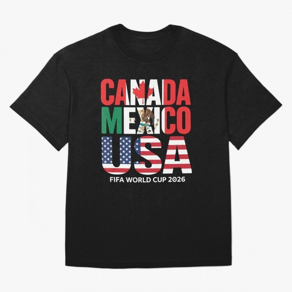 world cup 2026 hosts - canada mexico usa soccer fan Oversized T-Shirt Bring Supporter Culture to Match Day Hype around FIFA World Cup 2026, Neymar, Haaland and Cristiano Ronaldo, England and Germany, Football Festival Excitement, Trophy Ambitions,