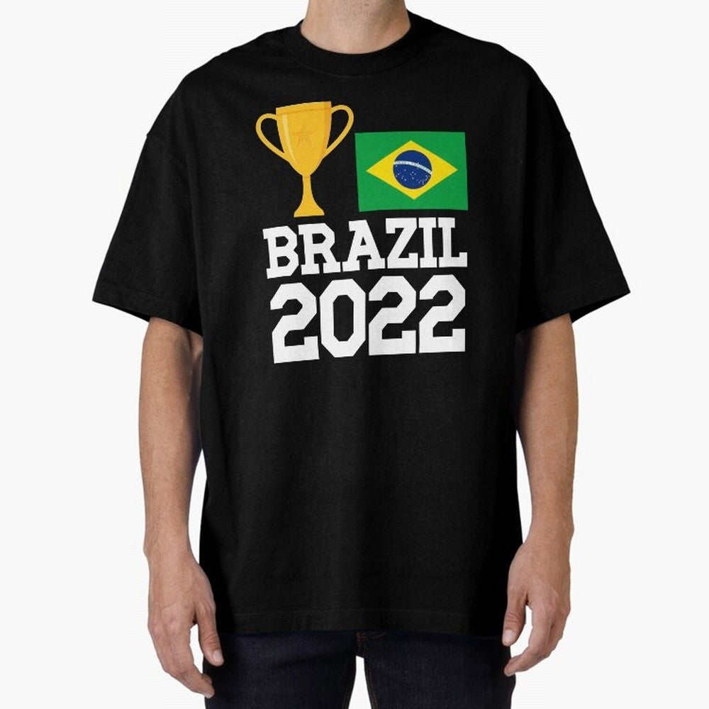 Brazil Soccer Team Fan Football Brazilian Flag 2022 T-Shirt - Brazil T shirt Soccer - Brazil Flag Vintage - Brazilian Oversized T-Shirt Show Championship Spirit for Match Day Hype around FIFA World Cup 2026, Cristiano Ronaldo, Argentina, Goal
