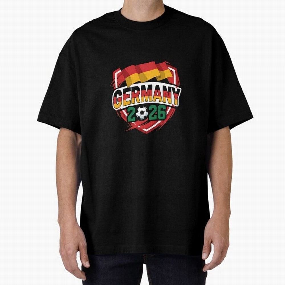 Germany World Cup 2026 Germany Football Oversized T-Shirt Follow the Road to FIFA World Cup 2026 Group Stage Centered on Mbappe, England, France and Netherlands Energy, Tournament Hype, Historic Matchups, Family Viewing Parties and Global Sports