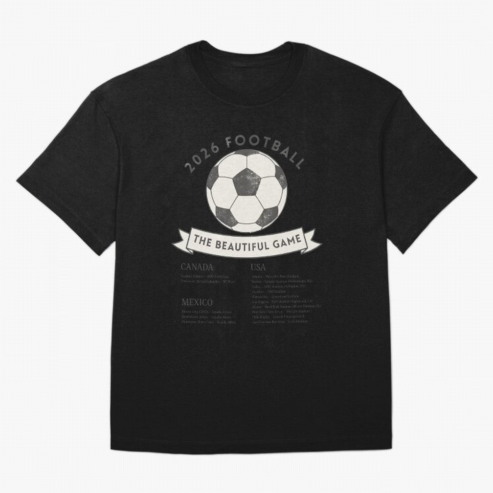 2026 Football Soccer Host Cities Beautiful Game Oversized T-Shirt Show Support during FIFA World Cup 2026 USA Canada Mexico for Fans of Haaland and Germany, Bringing Football Festival Excitement, Trophy Ambitions, Country Rivalries and Star Player