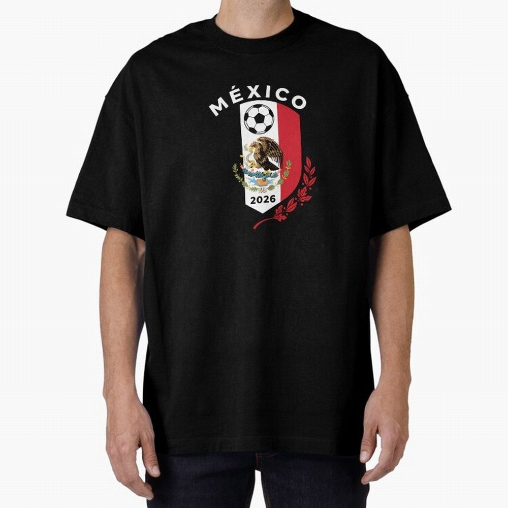 Mexico Emblem World Cup Soccer 2026 Football Crew T-Shirt_83050167 Oversized T-Shirt Celebrate Every Goal in the FIFA World Cup 2026 USA Canada Mexico Journey through Messi, CR7 and Mbappe Highlights, Brazil Pride, Game Day Rituals, Football