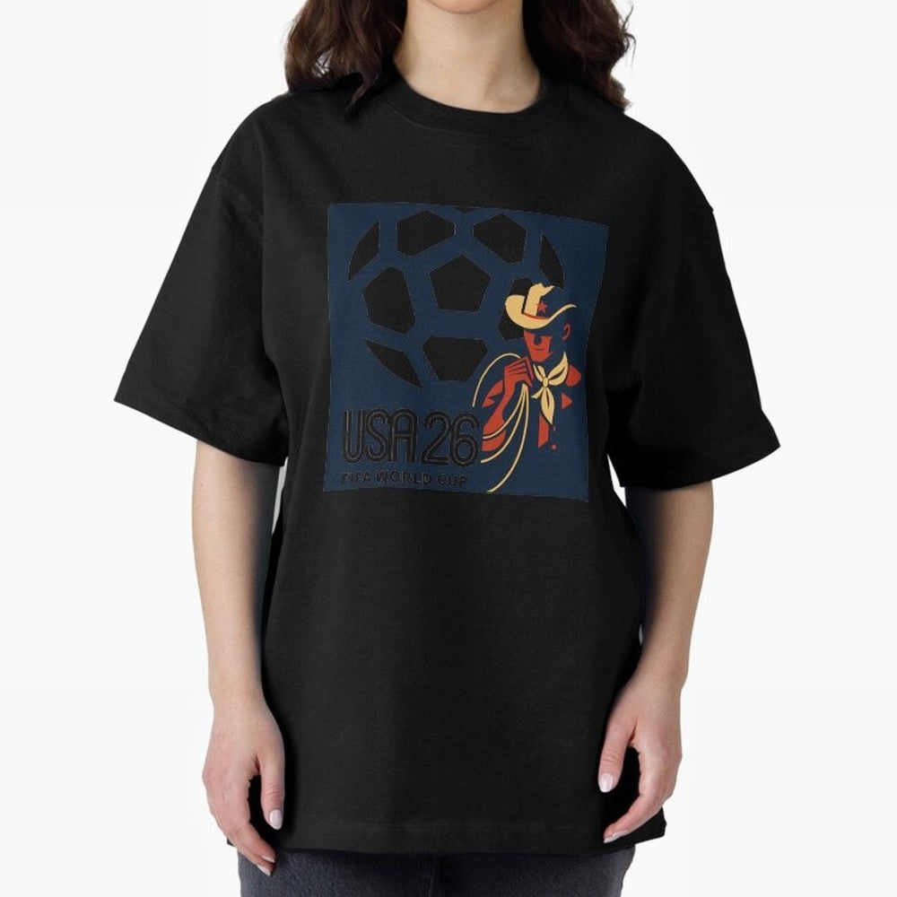 FIFA 2026 T-Shirt_87943139 Oversized T-Shirt Celebrate Football Heritage in FIFA World Cup 2026 Group Stage Spirit, Filled with Brazil, Haaland and Mbappe, Match Day Excitement, Supporter Culture, Golden Goals and Global Football Passion; Ideal for