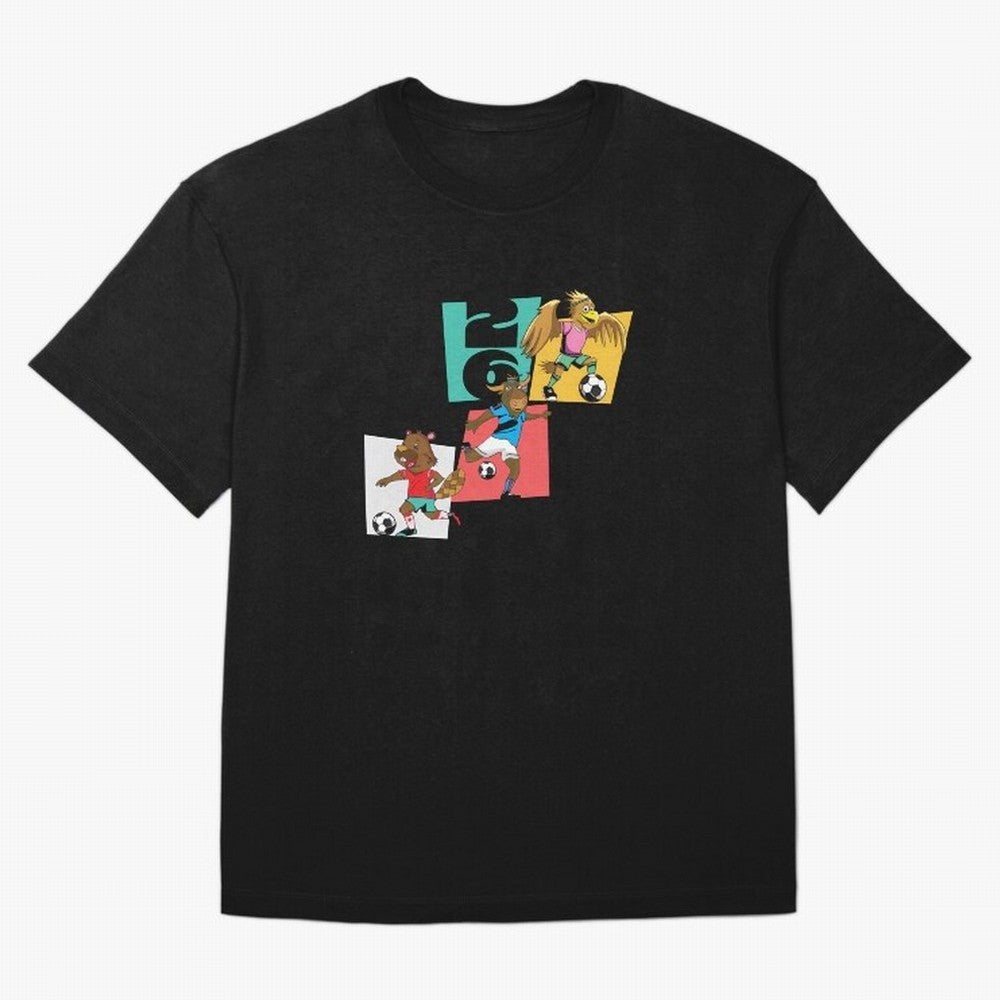 North America Mascots 2 T-Shirt_83568192 Oversized T-Shirt Support Iconic Players in FIFA World Cup 2026 for Fans of CR7 and Portugal, Spain and Germany, Bringing Match Day Excitement, Supporter Culture, Golden Goals and Global Football Passion;