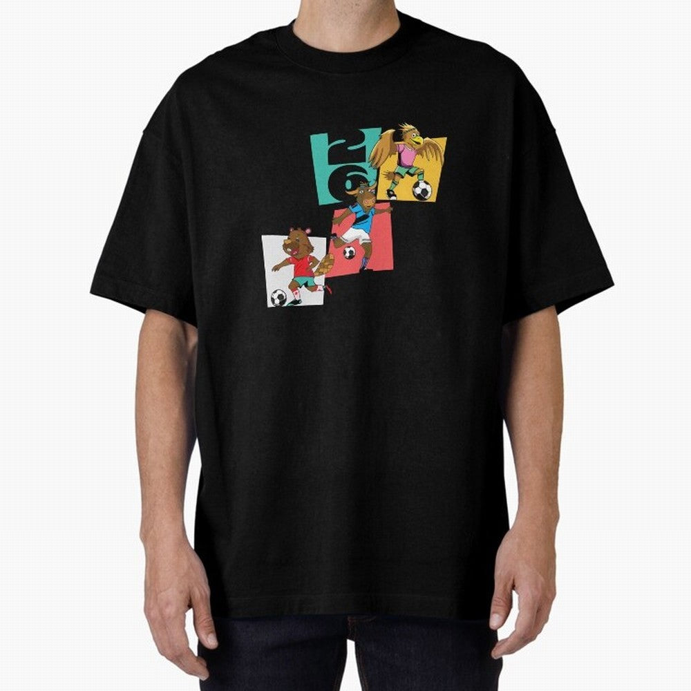 North America Mascots 2 T-Shirt_83568192 Oversized T-Shirt Feel FIFA World Cup 2026 for Fans of Haaland and Mbappe and England, France and Netherlands, Bringing Match Day Excitement, Supporter Culture, Golden Goals and Global Football Passion;