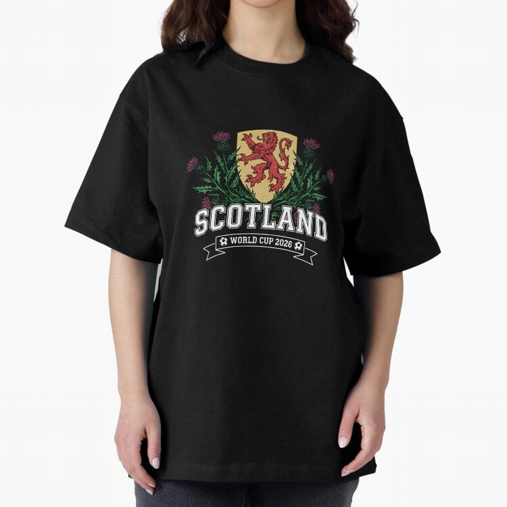 Scotland World Cup 2026 - Tartan Army Football Fan, USA Mexico Canada, Sports Souvenir T-Shirt_84153702 Oversized T-Shirt Turn Up for Global Football Passion for FIFA World Cup 2026, Highlighting Messi and Cristiano Ronaldo, Brazil, Portugal and