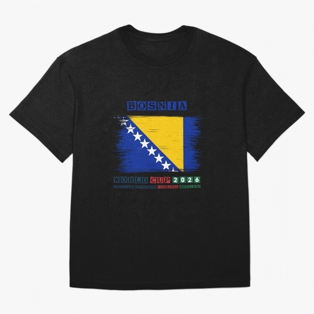 BOSNIA WORLD CUP 2026 Oversized T-Shirt Celebrate Fan Culture around Match Day Hype around FIFA World Cup 2026 USA Canada Mexico, Haaland and Mbappe, England, Game Day Rituals, Football Legends, Country Pride and the Road to the Final; Made for Die