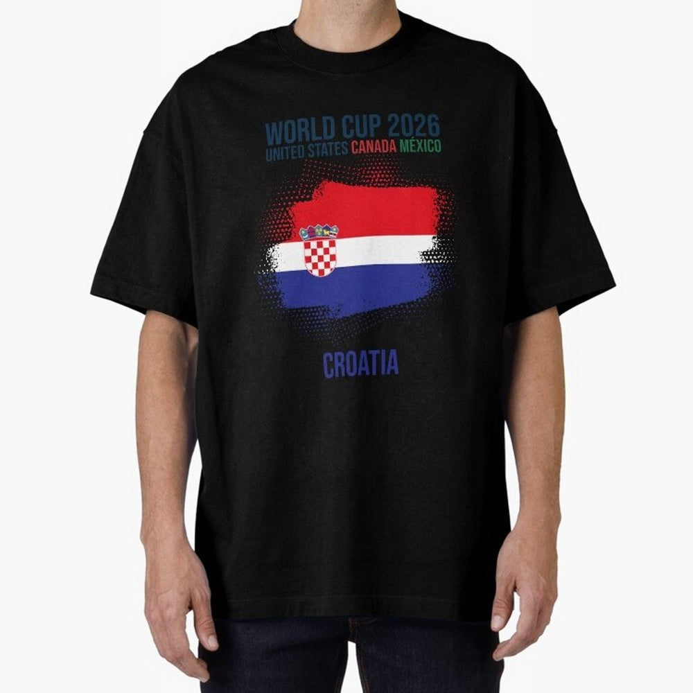 CROATIA WORLD CUP 2026 Oversized T-Shirt Treasure the FIFA World Cup 2026 Journey through Messi Highlights, Portugal Pride, Match Day Excitement, Supporter Culture, Golden Goals and Global Football Passion; Built for Supporters Chasing Trophy