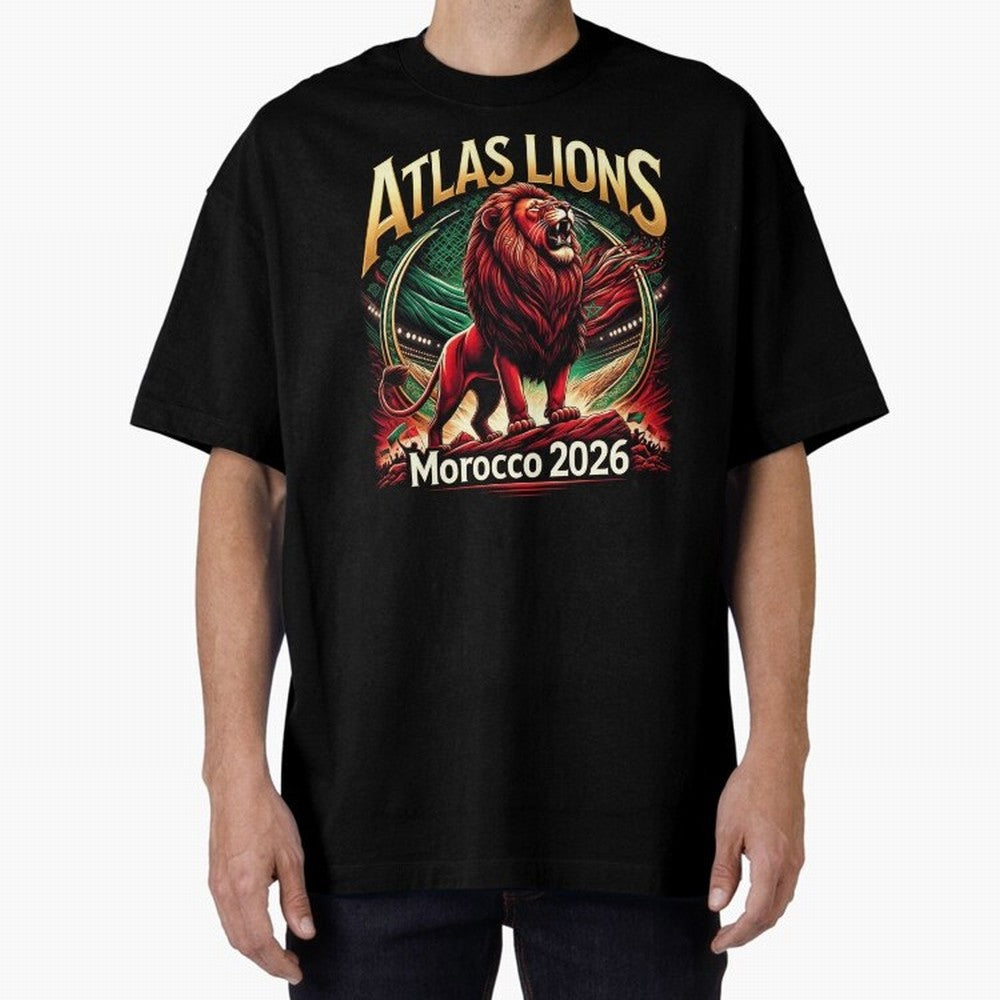 Morocco Football - World Cup 2026 Oversized T-Shirt Make Game Day About FIFA World Cup 2026 Group Stage Connected to CR7 and Messi, Spain and Netherlands Energy, Football Passion, Legendary Performances, Festival Vibes and Supporter Community;