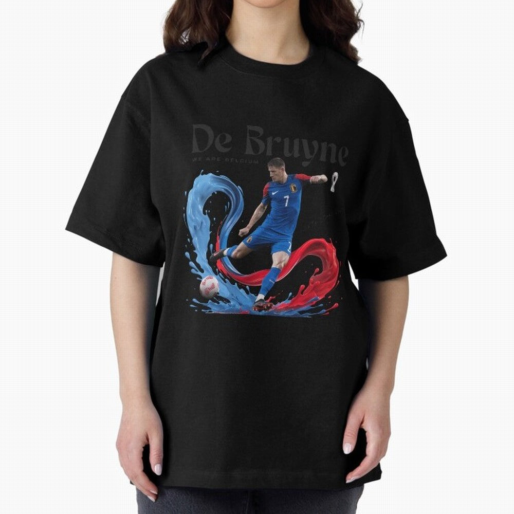 De Bruyne - We are Belgium Oversized T-Shirt Represent Football Lovers during FIFA World Cup 2026 USA Canada Mexico Spirit, Inspired by Portugal, CR7, Classic Soccer Heritage, Championship Pressure, Fan Loyalty and International Pride; Built for