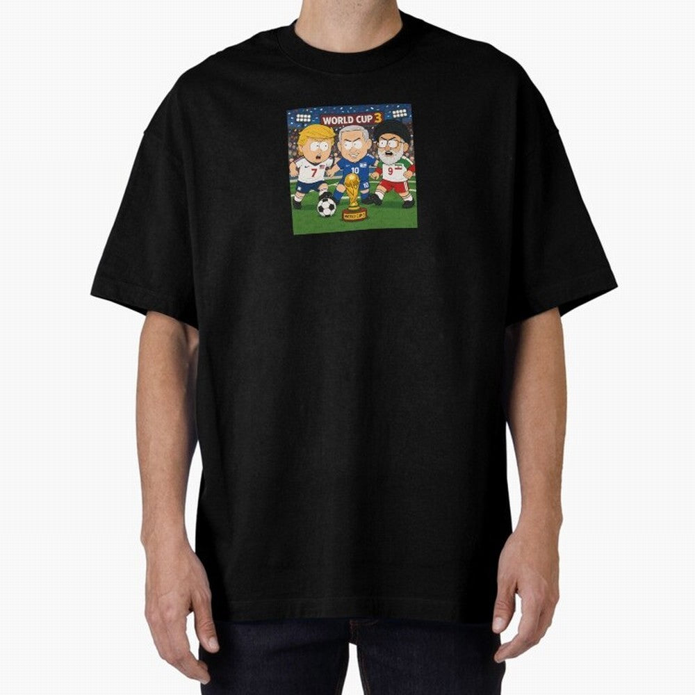 WORLD CUP 3 Oversized T-Shirt Bring FIFA World Cup 2026 Capturing Messi, CR7 and Mbappe, England Energy, Vintage Soccer Flavor, Modern Football Stars, National Flags and Final Night Emotion; Great for Supporters Who Love Legendary Players, National