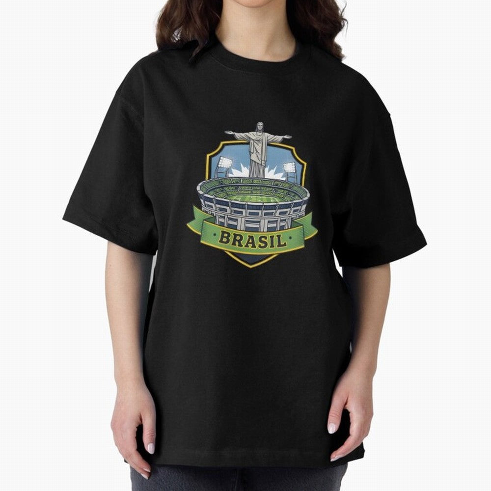 Brazil - World Cup 2026 Oversized T-Shirt Carry the Dream of Match Day Hype around FIFA World Cup 2026 Group Stage, CR7 and Messi, England, France and Netherlands, Worldwide Fan Energy, Dramatic Goals, Stadium Lights and Championship Celebrations;
