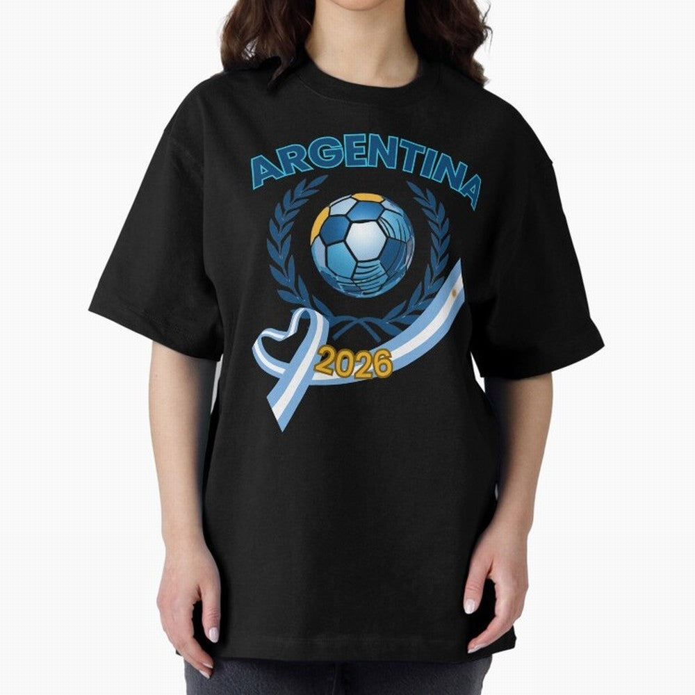 Argentina 2026 Oversized T-Shirt Elevate the FIFA World Cup 2026 Journey through Messi Highlights, Netherlands Pride, Classic Soccer Heritage, Championship Pressure, Fan Loyalty and International Pride; Made for Collectors Who Enjoy Iconic Players,