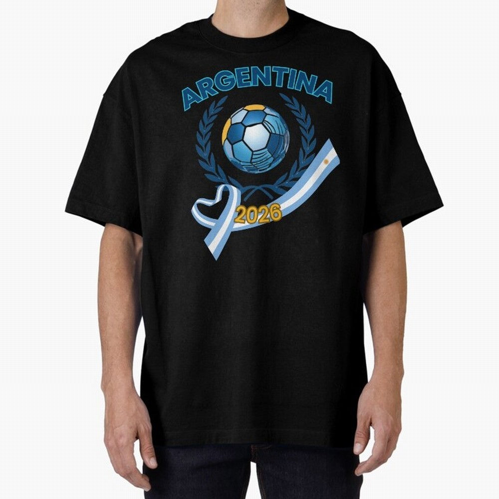 Argentina 2026 Oversized T-Shirt Elevate the FIFA World Cup 2026 Journey through Messi Highlights, Netherlands Pride, Classic Soccer Heritage, Championship Pressure, Fan Loyalty and International Pride; Made for Collectors Who Enjoy Iconic Players,