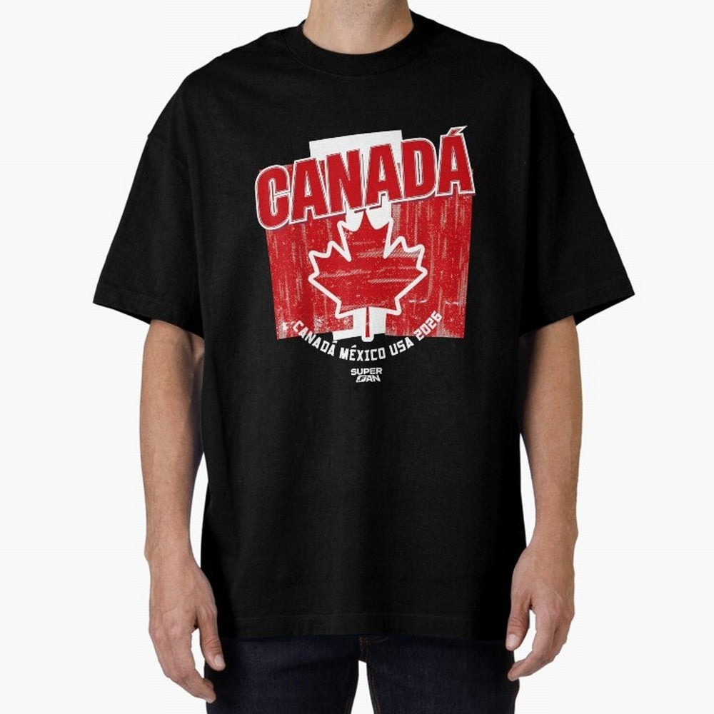 2026 Canada Soccer Fan World Cup Oversized T-Shirt Join the Countdown to FIFA World Cup 2026 Made for Neymar, England and Germany Energy, Tournament Hype, Historic Matchups, Family Viewing Parties and Global Sports Pride; Great for Supporters Who