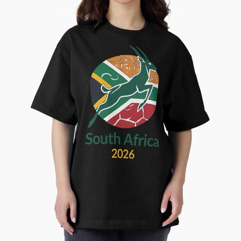 South Africa 2026 Oversized T-Shirt Support the FIFA World Cup 2026 Journey through Cristiano Ronaldo, Haaland and CR7 Highlights, England, France and Netherlands Pride, Goal Celebration Energy, Supporter Heritage, Football Icons and Worldwide
