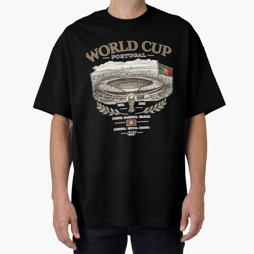 Portugal World Cup Estadio Da Luz Oversized T-Shirt Bring Legendary Rivalry Energy to Match Day Hype around FIFA World Cup 2026 USA Canada Mexico, Messi and Cristiano Ronaldo, Netherlands, Tournament Hype, Historic Matchups, Family Viewing Parties