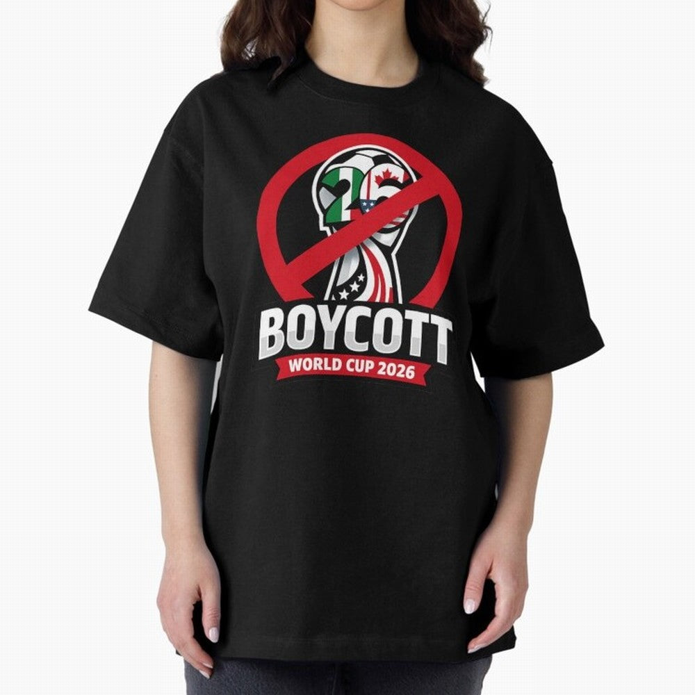 Boycott 2026 World Cup Oversized T-Shirt Bring International Match Energy to Global Football Passion for FIFA World Cup 2026, Built around Messi and Cristiano Ronaldo, Netherlands, Football Passion, Legendary Performances, Festival Vibes and