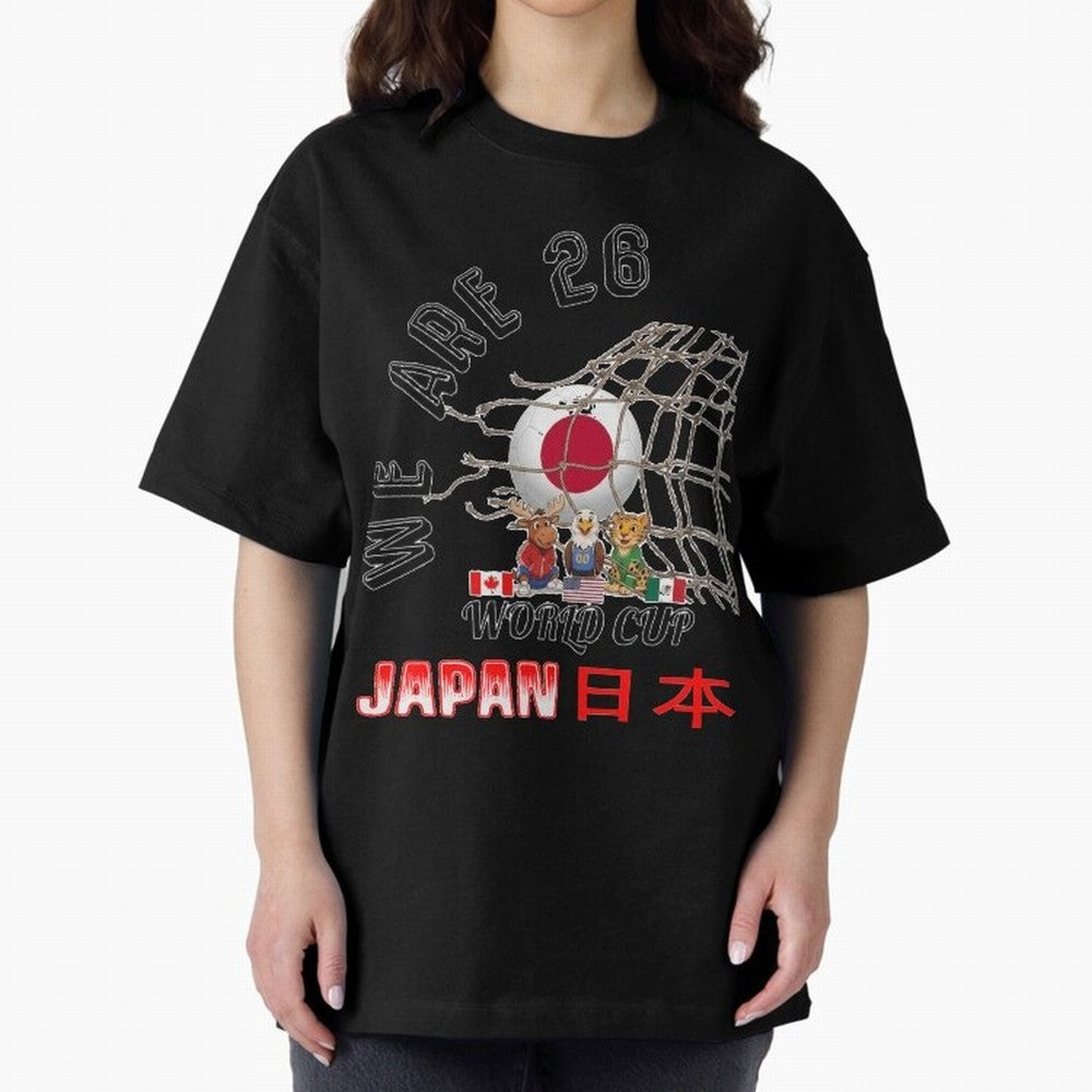 World cup 26 - Japan Oversized T-Shirt Show Passion for the Stars of FIFA World Cup 2026 USA Canada Mexico Spirit, Filled with Argentina, Neymar, Retro Football Energy, Iconic Rivalries, Trophy Chase Drama and Stadium Atmosphere; Built for
