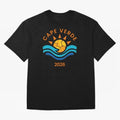 Cape Verde 2026 Oversized T-Shirt Show Support during Global Football Passion for FIFA World Cup 2026 Group Stage, Highlighting Messi and Cristiano Ronaldo, Brazil, Retro Football Energy, Iconic Rivalries, Trophy Chase Drama and Stadium Atmosphere;
