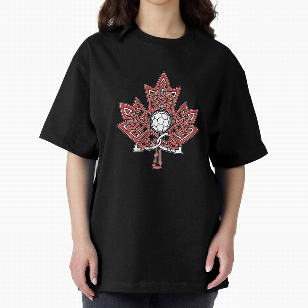 Interwoven Maple Leaf Canada Soccer 2026 T-Shirt_83135197 Oversized T-Shirt Bring Supporter Culture to FIFA World Cup 2026 Spirit, Celebrating Germany, Cristiano Ronaldo, Global Supporter Spirit, Legendary Goals, National Colors and Tournament