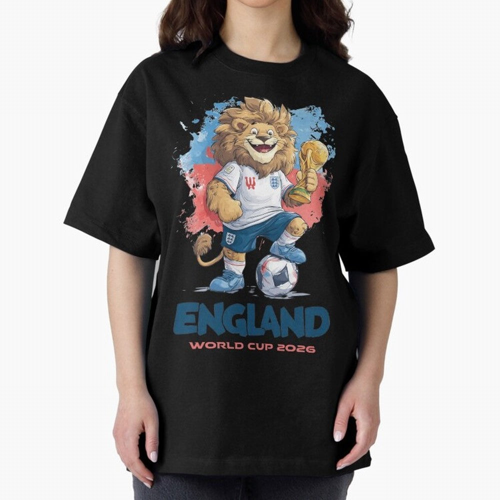 England - World Cup 2026 Oversized T-Shirt Celebrate Fan Culture around FIFA World Cup 2026 USA Canada Mexico Spirit, Celebrating Argentina, Messi, Championship Spirit, Famous Goals, Roaring Crowds and International Football Unity; Great for Watch