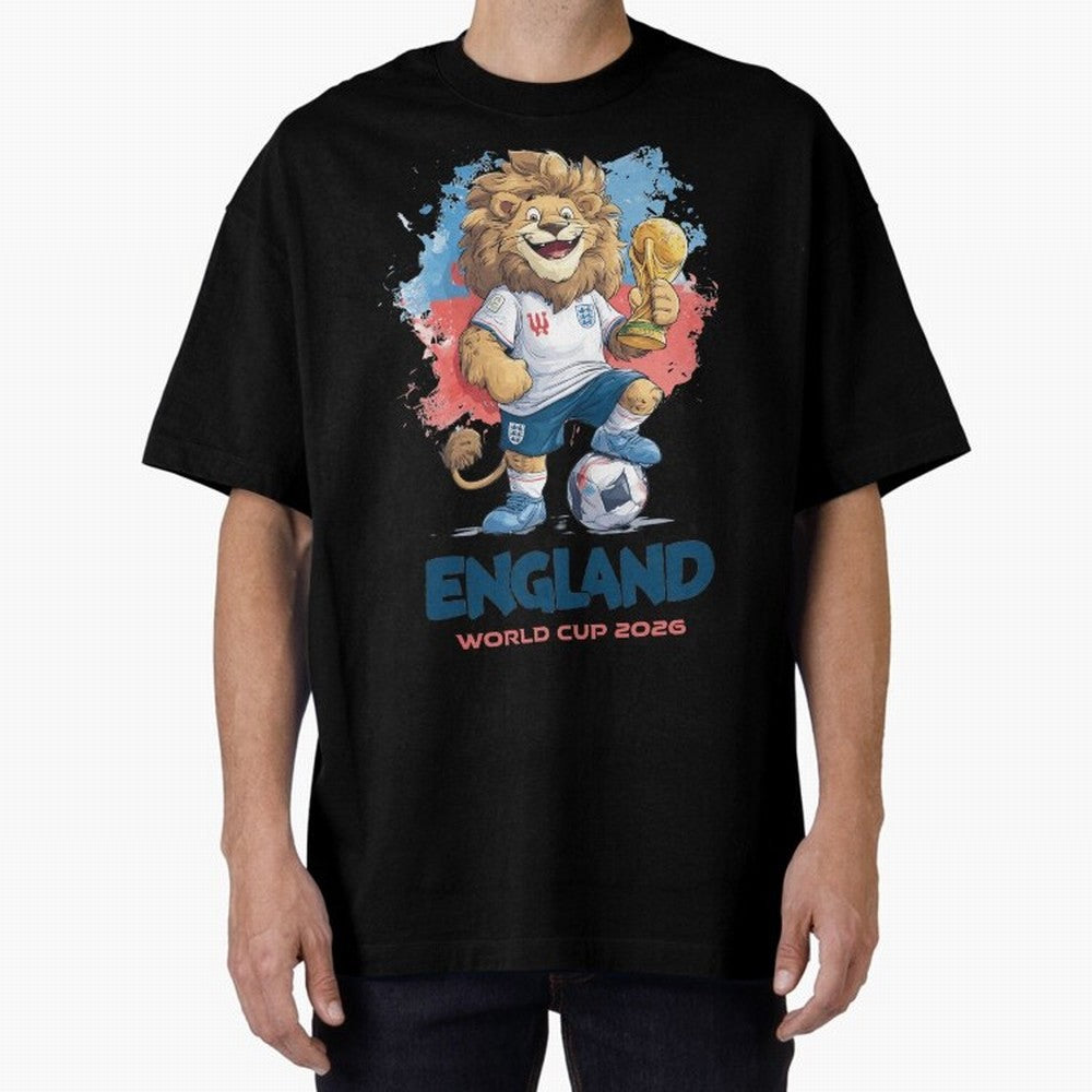 England - World Cup 2026 Oversized T-Shirt Celebrate Fan Culture around FIFA World Cup 2026 USA Canada Mexico Spirit, Celebrating Argentina, Messi, Championship Spirit, Famous Goals, Roaring Crowds and International Football Unity; Great for Watch